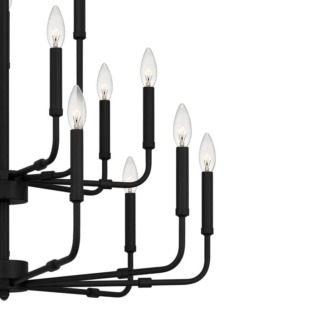 Abner Matte Black 18-Light Industrial Chandelier