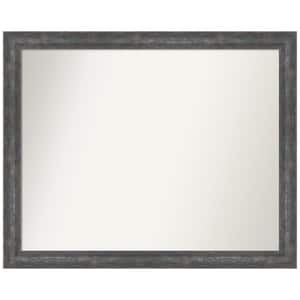 Angled Metallic Rainbow 31.25 in. W x 25.25 in. H Non-Beveled Modern Rectangle Wood Framed Wall Mirror in Gray