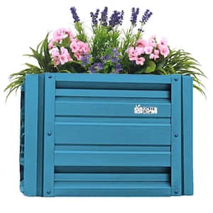 24 inch by 24 inch Square Hawaiian Blue Metal Planter Box