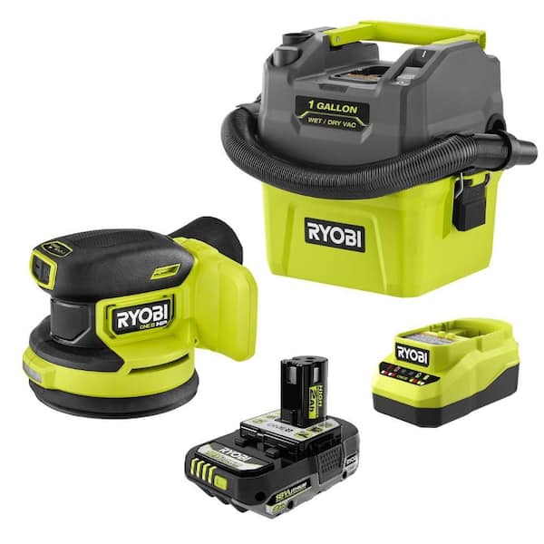 ONE+ HP 18V Brushless Cordless 5 in. Random Orbit Sander Kit w/ Battery, Charger, & ONE+ 18V Cordless 1 Gal. Wet/Dry Vac