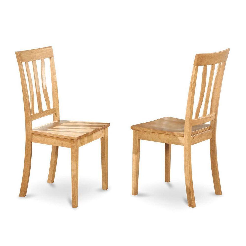 Natural Oak Finish 7-Piece Oval Dining Set with Lattice Back Chairs