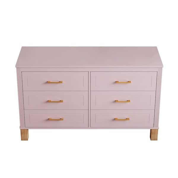 47.24 in. W x 17.72 in. D x 29.92 in. H Pink Linen Cabinet with 6-Drawer