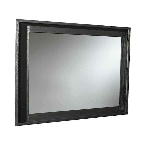 Benjara Black 42 in. W x 38 in. H Modern Square Wood Dresser Mirror