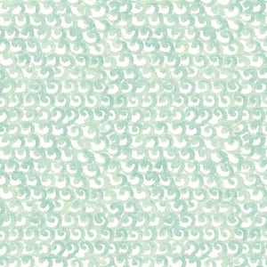Saltwater Teal Wave Green Wallpaper Sample