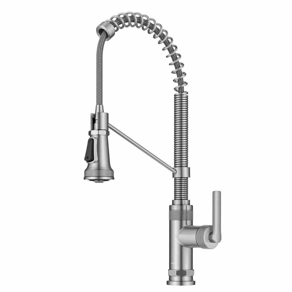 KRAUS Allyn Commercial Style 2-Function Single Handle Pull Down Sprayer Kitchen Faucet in Spot-Free Stainless Steel