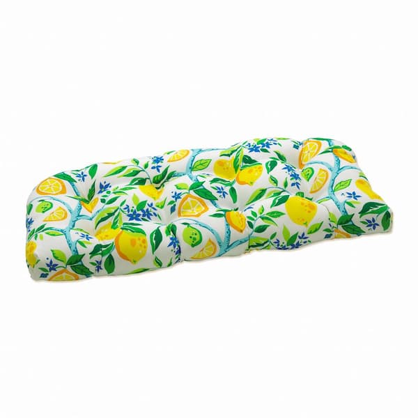 Pillow Perfect Other Rectangular Outdoor Bench Cushion in Yellow