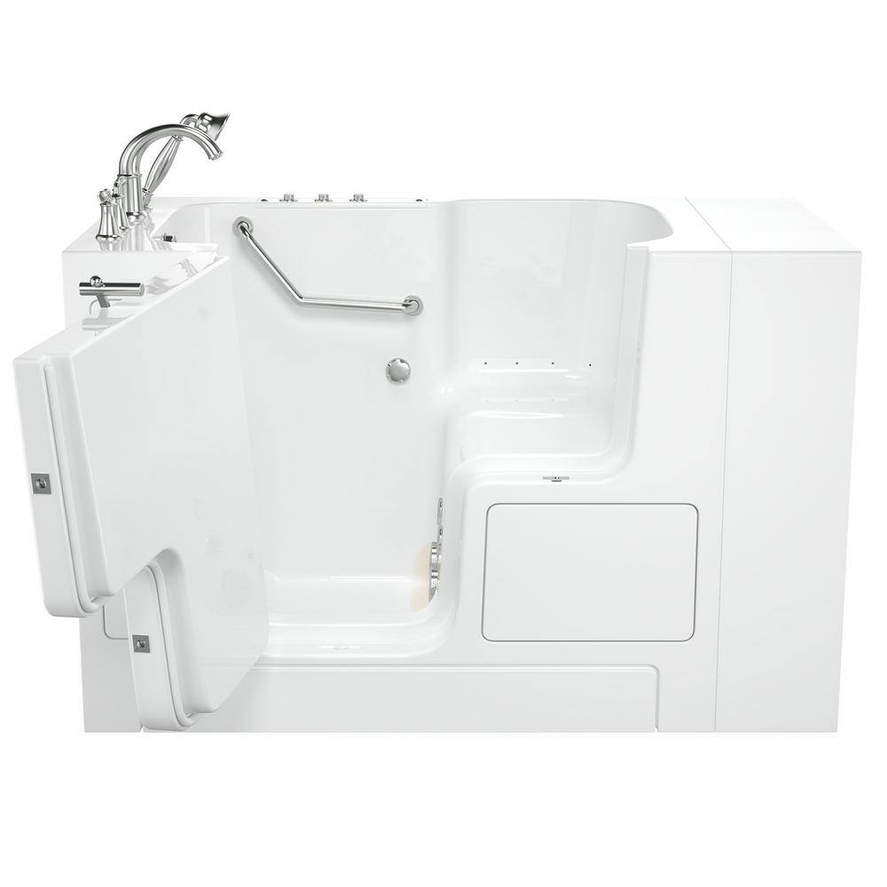 52'' x 32'' White Fiberglass Walk-In Bathtub with Left Hand Drain