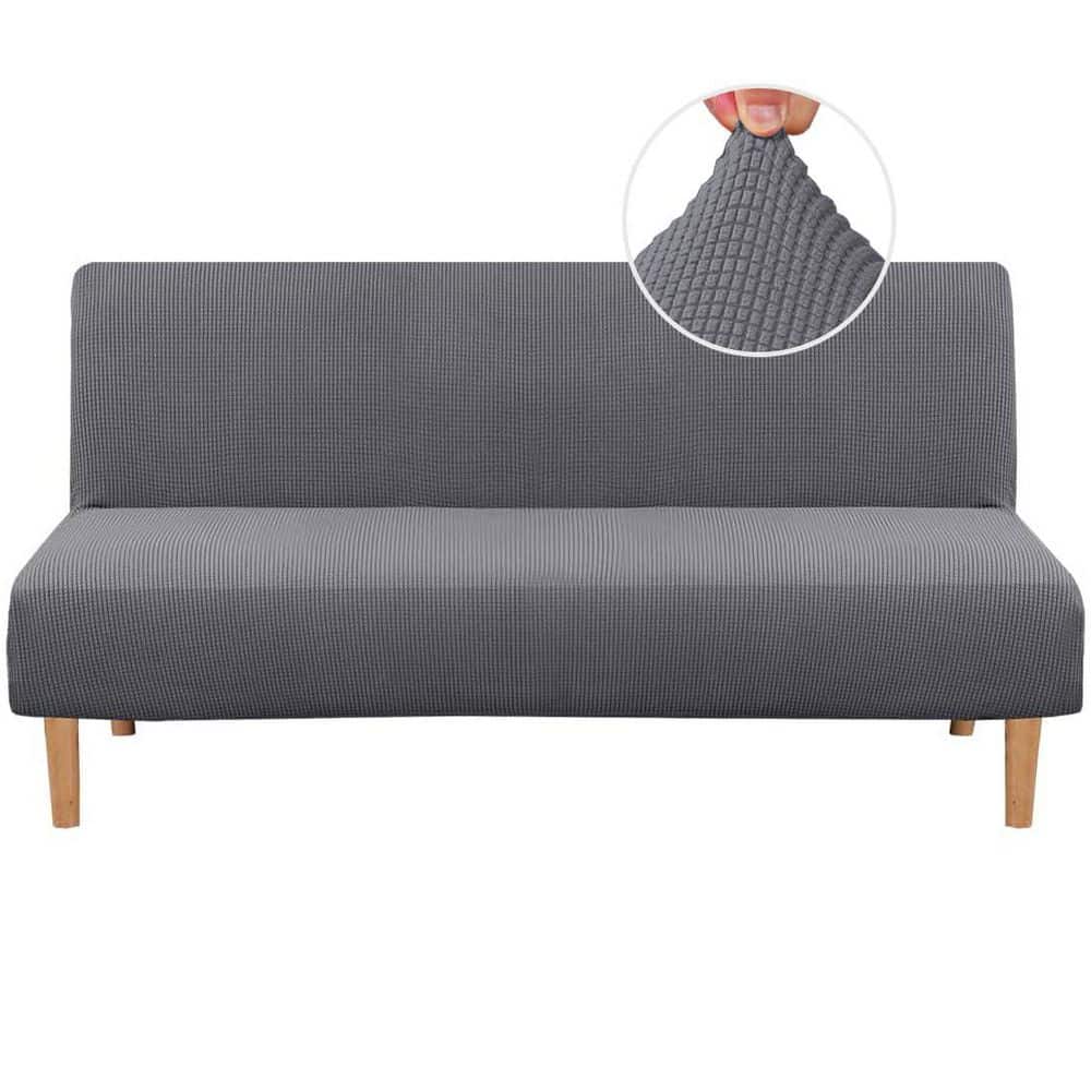 Armless Futon Cover Stretch Sofa Bed Slipcover Protector High Spandex Small Checks Jacquard Fabric Washable 1 Piece price history on PriceWatchPro