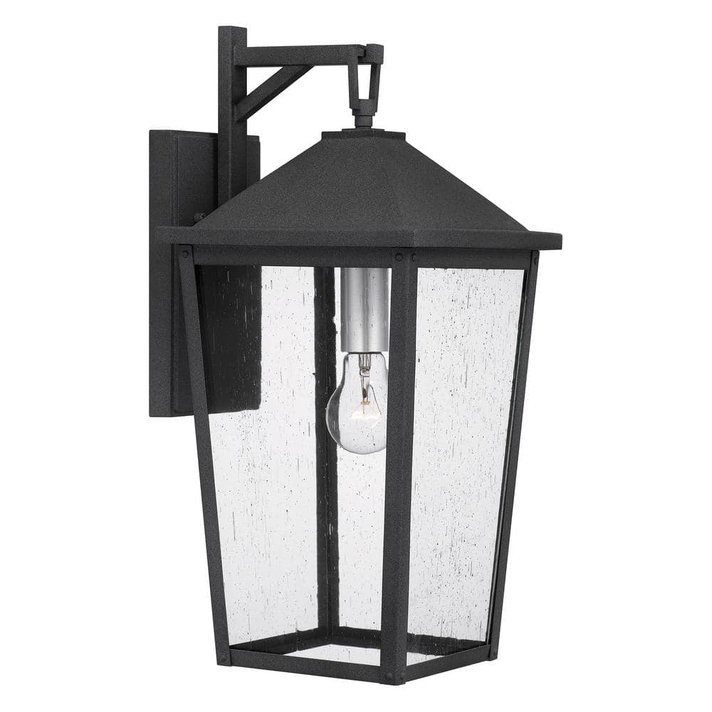 Stoneleigh 1-Light Mottled Black Hardwired Outdoor Wall Lantern Sconce price history on PriceWatchPro