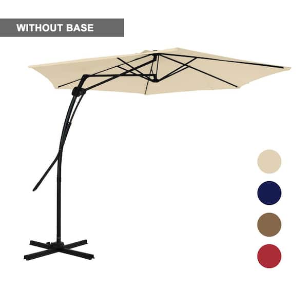 Mondawe 10 ft. Hexagon Beige Offset Patio Umbrella in Beige