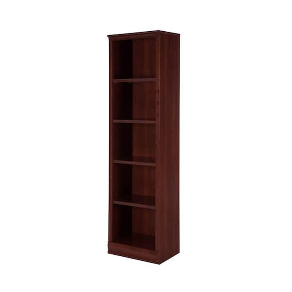 South Shore 71.5 in. Royal Cherry Faux Wood 5-shelf Standard Bookcase with Adjustable Shelves