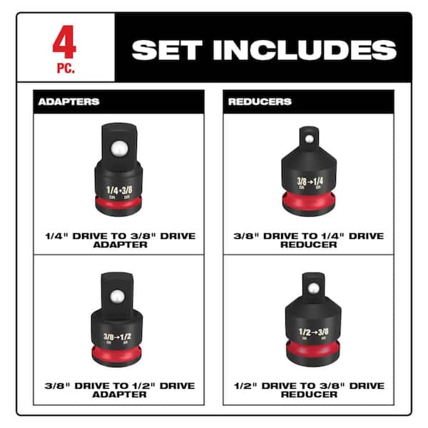 SHOCKWAVE impact Duty 1/4 in.-1/2 in. Drive Adapter Set