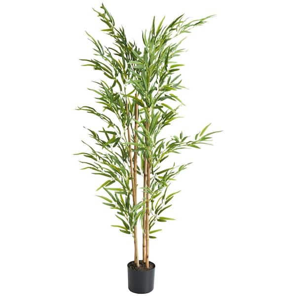 Litton Lane In H Tall Bamboo Artificial Tree With Black Pot