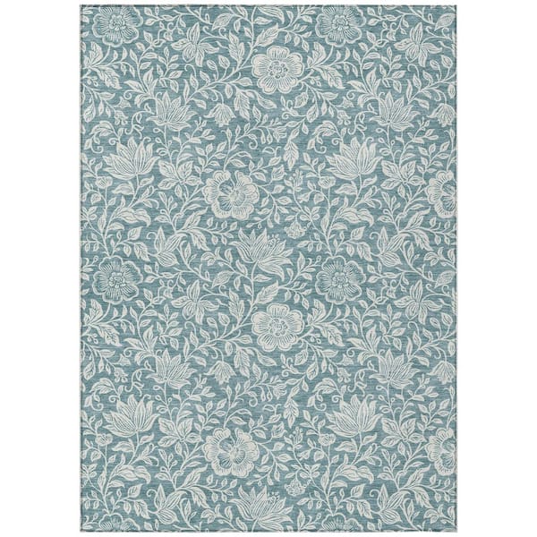 Chantille Machine Washable Indoor/Outdoor Abstract ACN2572 Teal 3 ft. x 4 ft. Area Rug