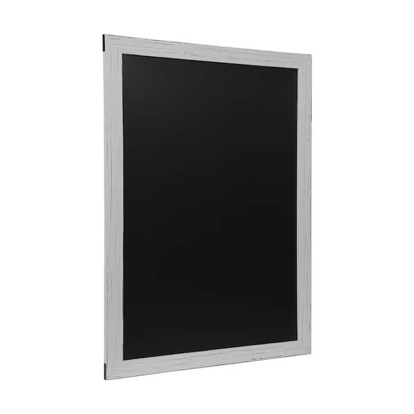 Carnegy Avenue White Washed 32 in. W x 46 in. L Magnetic Wall Mounted Chalkboard