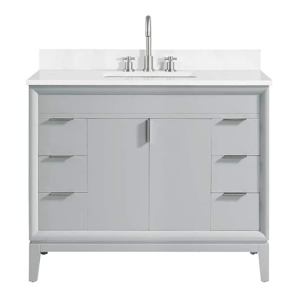 Avanity Emma 43 in. W x 22 in. D Bath Vanity in Dove Gray with Engineered  Stone Vanity Top in Cala White with White Basin EMMA-VS43-DG-E - The Home  Depot