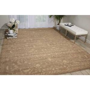 Silken Allure Taupe 6 ft. x 8 ft. All-Over Design Traditional Area Rug