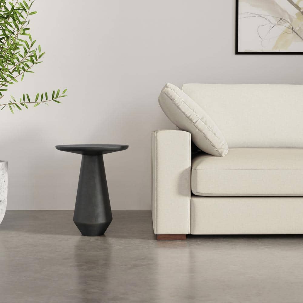 Gloria Graphite Round Cast Aluminum Side Table, 15.75-inch