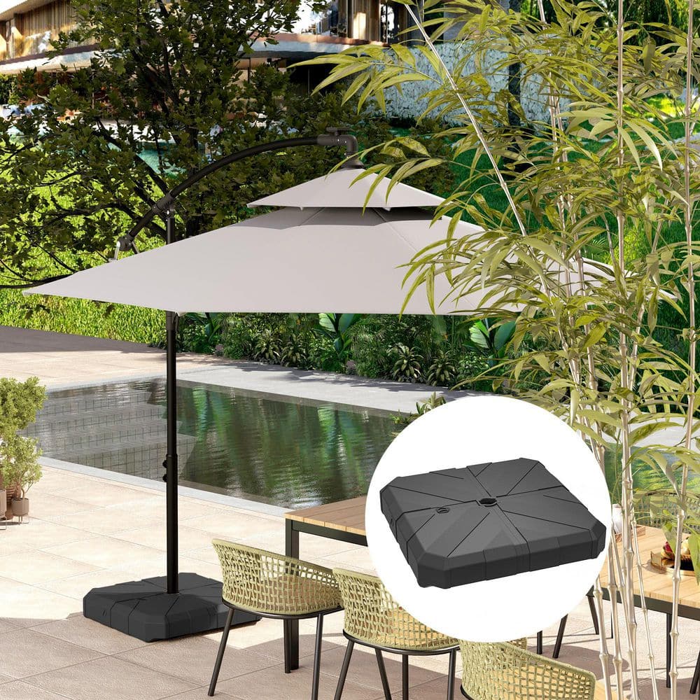 Black Heavy Duty Plastic Cantilever Offset Umbrella Base