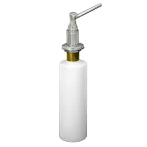 Kitchen Sink Deck Mount Liquid Soap/Hand Sanitizer Dispenser with Refillable 12 oz Bottle in Satin Nickel