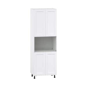Mancos Bright White Shaker Assembled Pantry Micro/Oven Kitchen Cabinet (30 in. W x 89.5 in. H x 24 in. D)