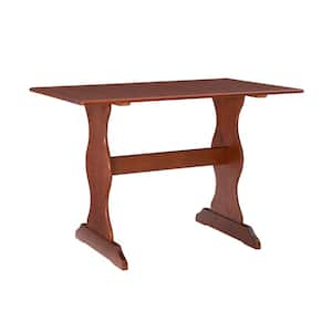 Zoe Walnut Wood 43.25 in. Trestle Dining Table Seats 4