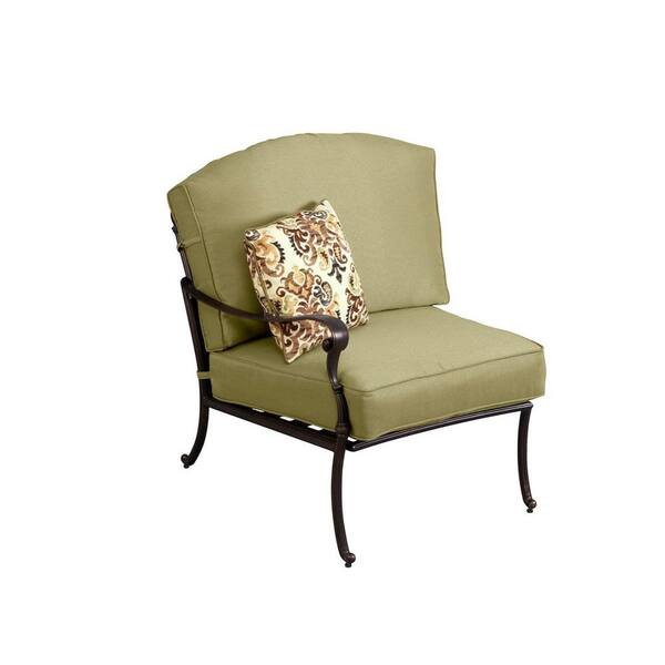 Hampton Bay Edington Left Arm Facing Patio Sectional Chair with Celery Cushion