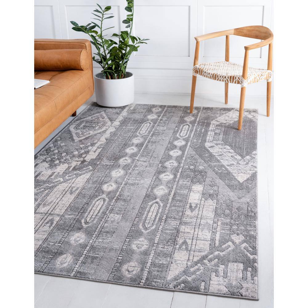 Portland Orford Geometric Indoor Gray Area Rug, 4' x 6'