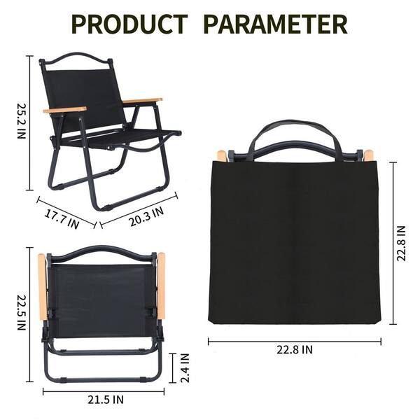 thumbnail image 2 of HaSteeL 2-Pack Camping Chairs - Compact Folding Chairs With Side Pockets, 250lb Capacity 2 of 9