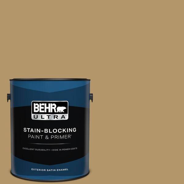 BEHR ULTRA 1 gal. #BNC-15 Tapestry Gold Satin Enamel Exterior Paint & Primer