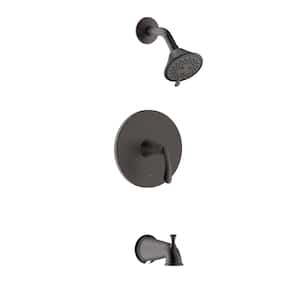Arts et Metiers Single Handle 3-Spray Regular and Massage Tub and Shower Faucet with Rough-In Valve in Oil Rubbed Bronze