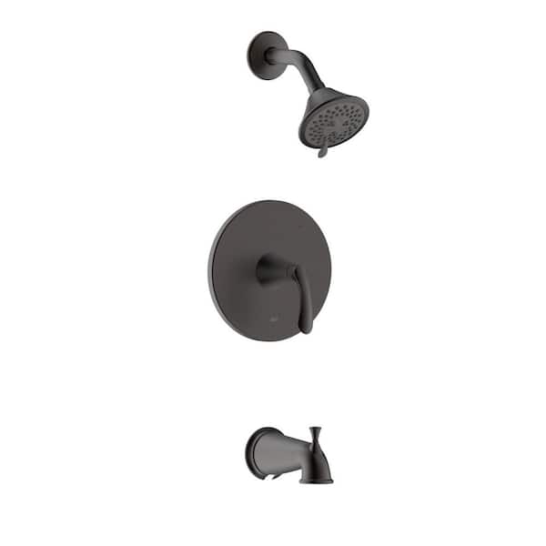 Fontaine by Italia Arts et Metiers Single Handle 3-Spray Regular and Massage Tub and Shower Faucet with Rough-In Valve in Oil Rubbed Bronze