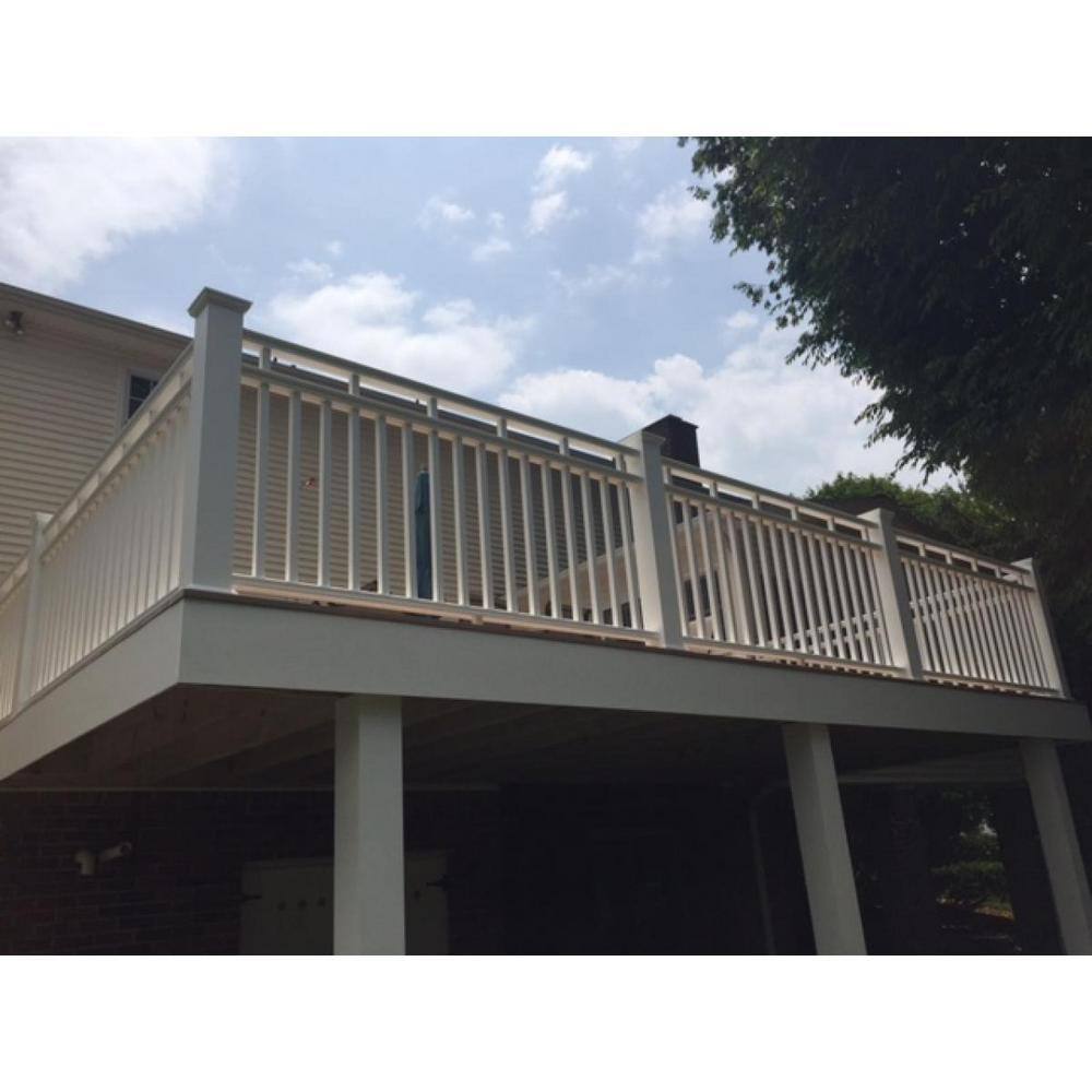 White PVC and Stainless Steel 10 ft. Stair Railing Kit