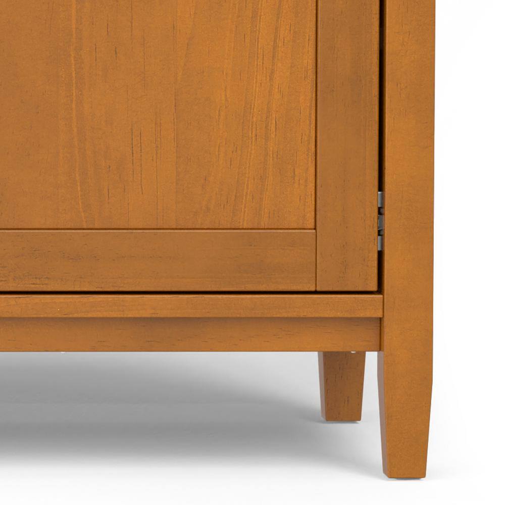 Light Golden Brown Solid Wood 60" TV Media Stand with Cabinets