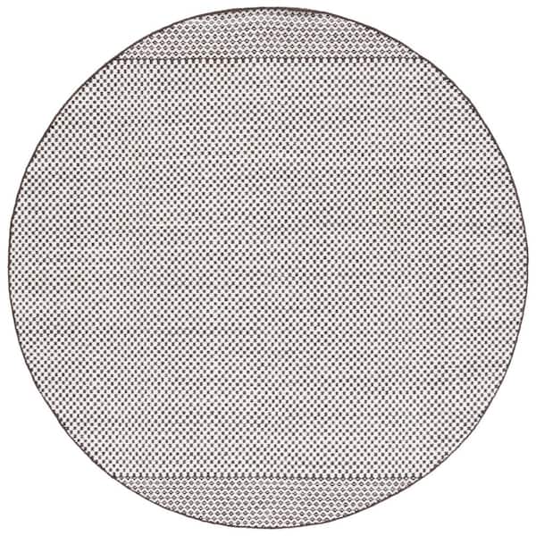 Vermont 6 ft. x 6 ft. Brown/Ivory Check Round Rug