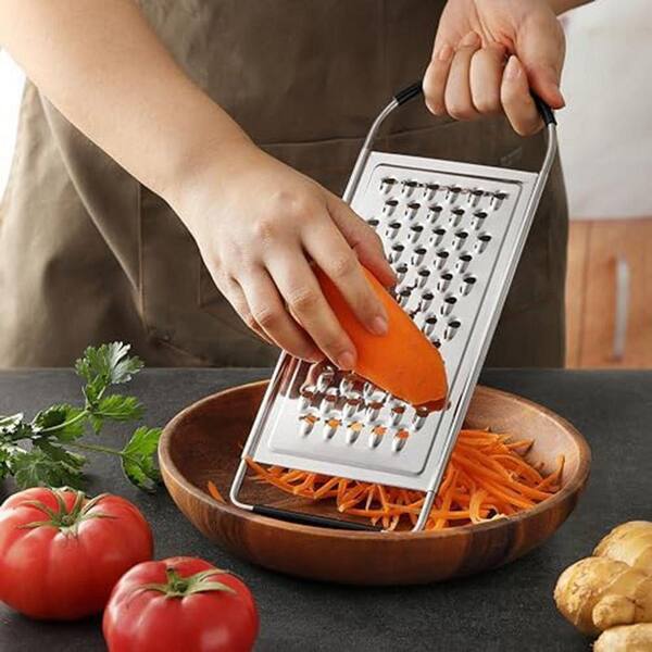 Lynzavix Flat Stainless Steel Cheese Grater Handheld Silver
