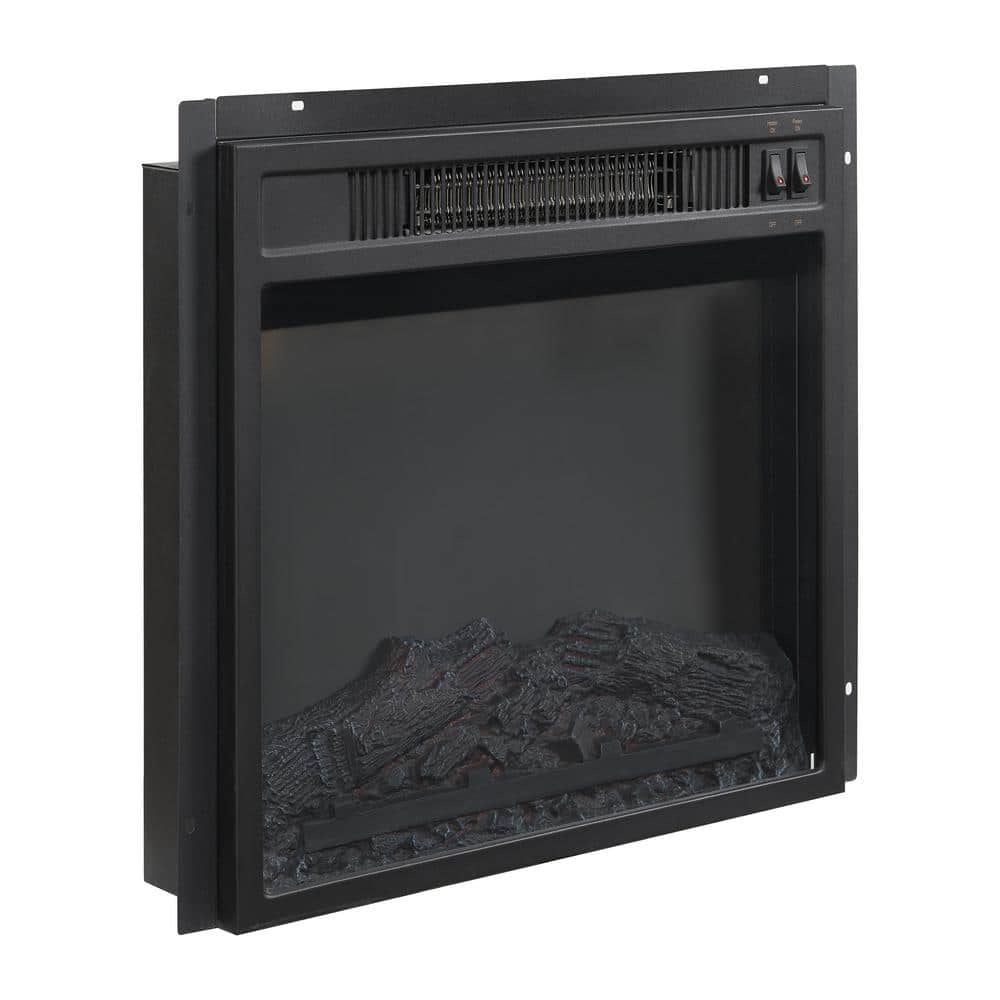 Black Corner TV Stand with Fireplace and Cabinets