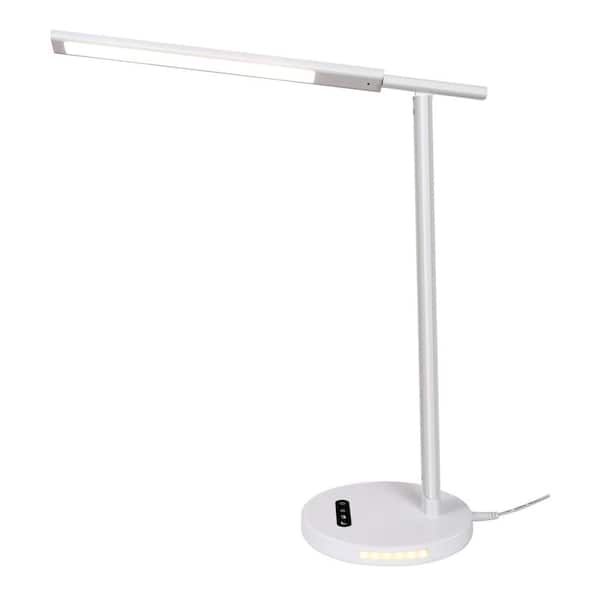 Etokfoks 15.4 in. White LED Desk Lamp With Touch Control