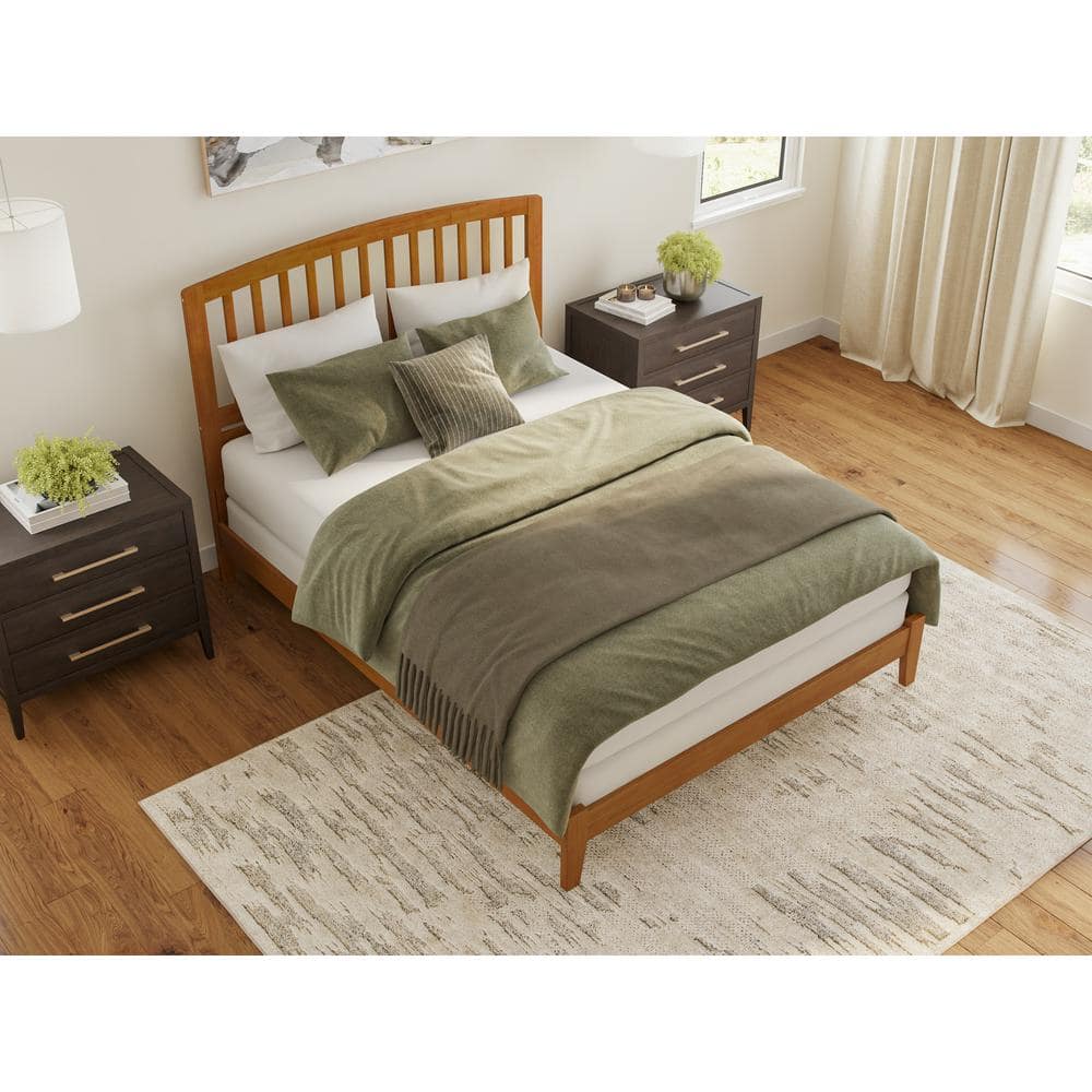 Richmond Light Toffee Solid Wood Queen Bed Frame