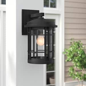 Barrister 11.5 in. Weathered Pewter 1-Light Outdoor Line Voltage Wall Sconce with No Bulb Included