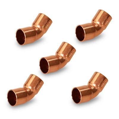 4 in. Copper C x C 45-Degree Elbow Fitting with 2-Solder Cups (5-Pack)