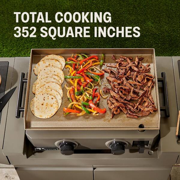 TYTUS Emberwood 2-Burner Gas Propane Griddle with Grill and Prep