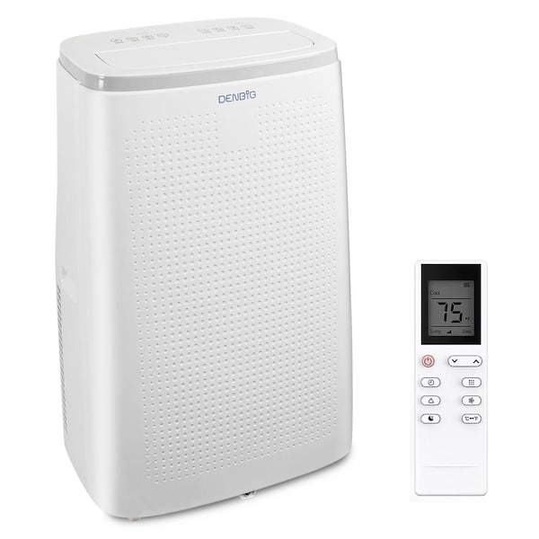 Elexnux 10,800 BTU Portable Air Conditioner Cools 320 Sq. Ft. with Dehumidifier and 2 Fan Speeds in White
