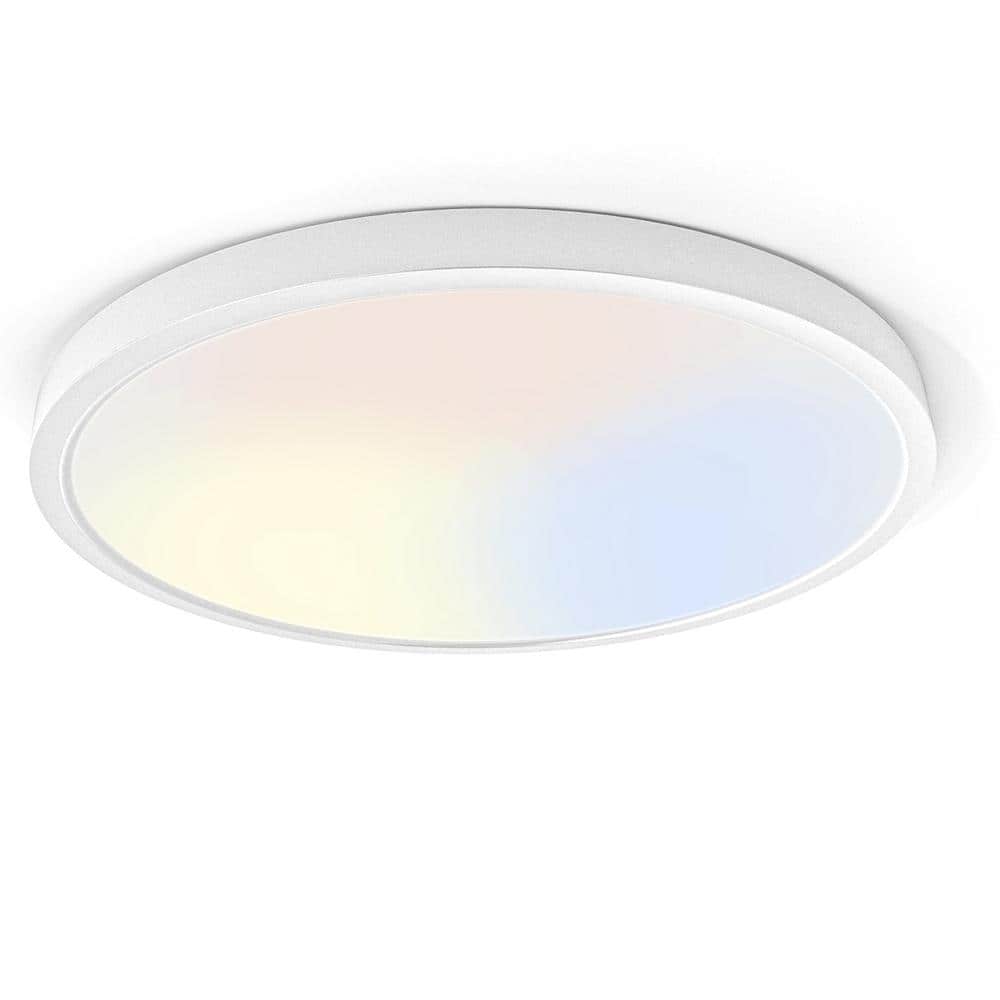 15.8 in. 24-Watt 5 Color White Indoor Selectable LED Flush Mount Dimmable Ceiling Light 2400 Lumens price history on PriceWatchPro