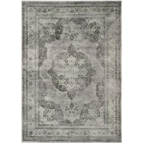 Vintage 12 ft. x 18 ft. Gray/Multi Oriental Area Rug