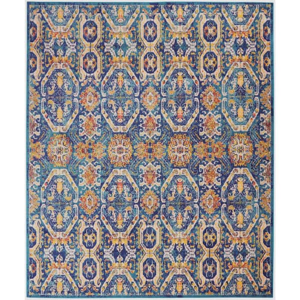 Allur Blue Multi 8 ft. x 10 ft. Bohemian Transitional Area Rug