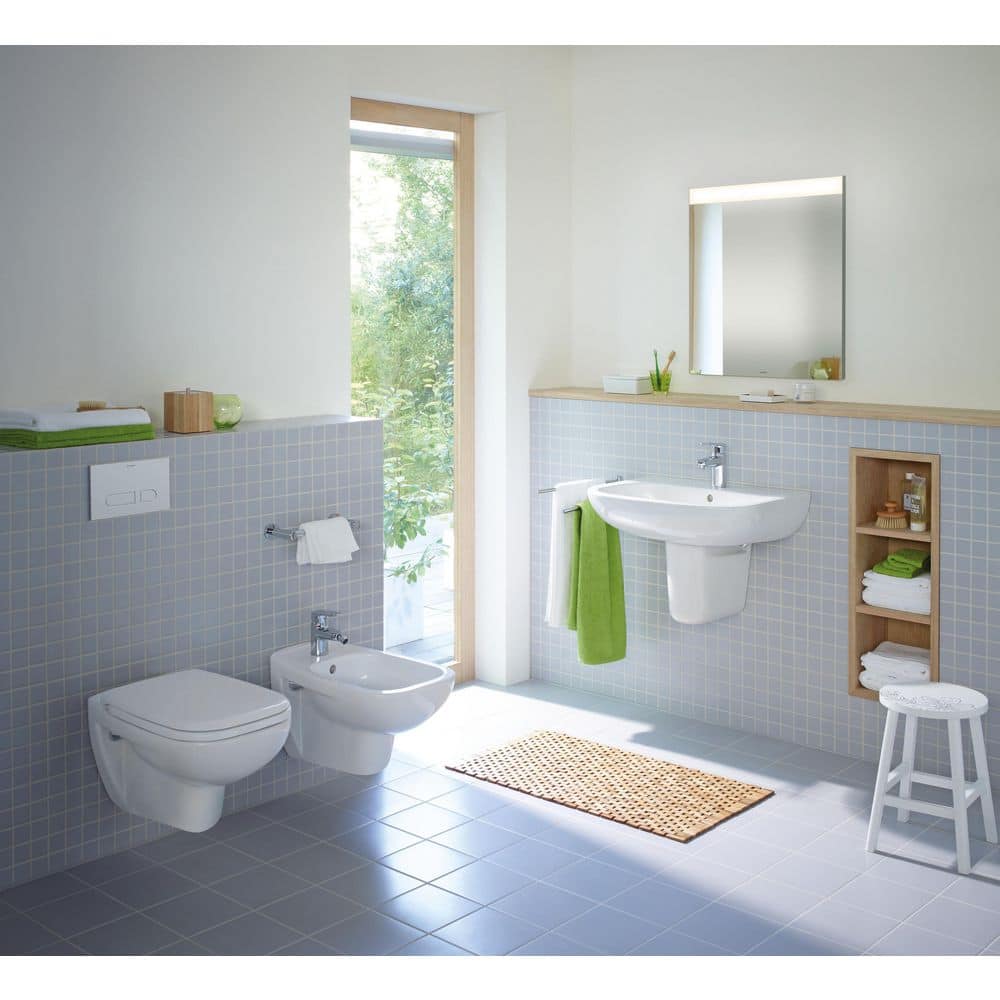 White Wall Mounted Dual Flush Elongated Toilet Bowl