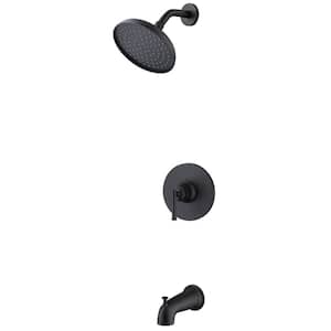 Oswell Single Handle 1-Spray Tub and Shower Faucet 1.8 GPM in Matte Black (Valve Included)