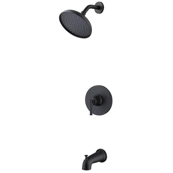 Glacier Bay Oswell Single-Handle 1-Spray Tub and Shower Faucet in Matte Black (Valve Included)
