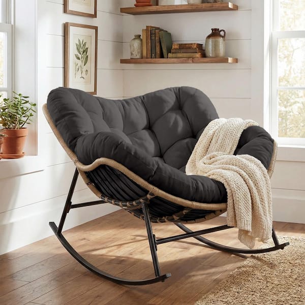 Rocking Chair Outdoor S Set Of 2, Oversized Wooden Porch Rocker With ...